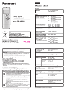 Használati útmutató Panasonic RR-US310E Hangrögzítő