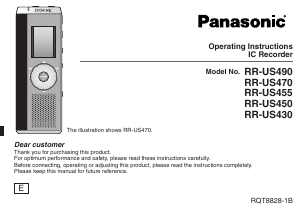 Handleiding Panasonic RR-US490 Audiorecorder