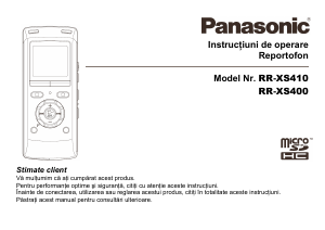 Manual Panasonic RR-XS400E Reportofon