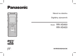 Návod Panasonic RR-XS450E Záznamník zvuku