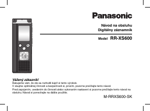 Návod Panasonic RR-XS600E Záznamník zvuku