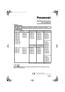 Руководство Panasonic U-10MF2E8 Кондиционер воздуха