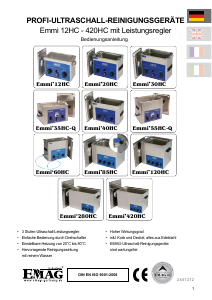 Manuale EMAG Emmi 30HC Lavatrice a ultrasuoni