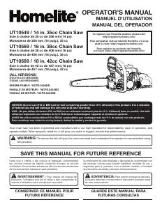 Manual Homelite UT10640 Chainsaw