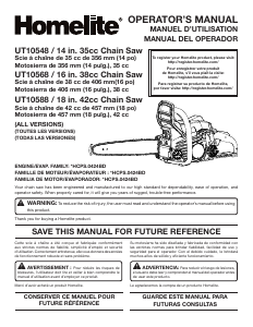 Manual Homelite UT10680 Chainsaw