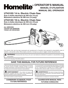 Manual Homelite UT43122 Chainsaw