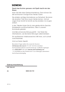 Bedienungsanleitung Siemens HB73AA540 Backofen