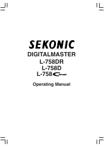 Handleiding Sekonic L-758D DigitalMaster Lichtmeter