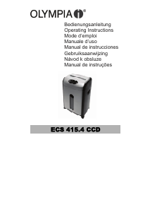 Manuale Olympia ECS 415.4 CCD Distruggidocumenti