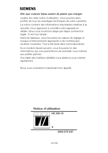 Manual Siemens HE200210 Fogão