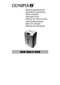 Manuál Olympia ECS 625.4 CCD Skartovačka