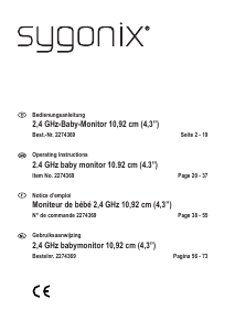 Mode d’emploi Sygonix 2274369 Ecoute-bébé