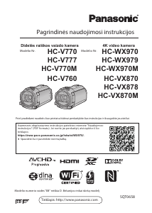 Vadovas Panasonic HC-VX870MEP Vaizdo kamera