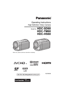 Manual Panasonic HDC-HS60 Camcorder