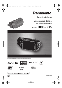 Manuale Panasonic HDC-SD5 Videocamera