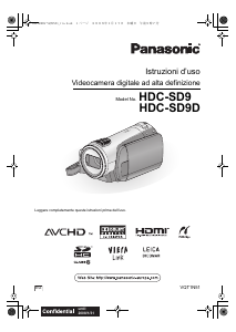 Manuale Panasonic HDC-SD9D Videocamera