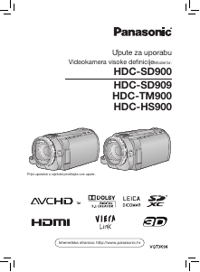 Priručnik Panasonic HDC-TM900 Videokamera
