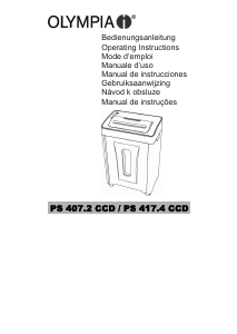 Handleiding Olympia PS 407.2 CCD Papiervernietiger
