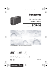 Mode d’emploi Panasonic SDR-S9 Caméscope