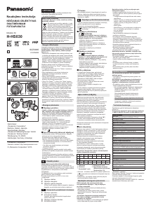 Vadovas Panasonic H-HS030E Fotoaparato objektyvas