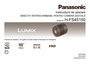 Manual Panasonic HF-S45150E Obiectiv