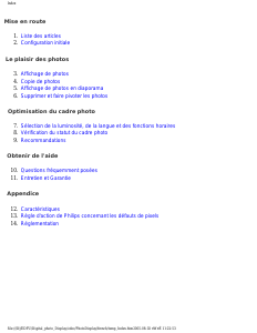 Mode d’emploi Philips 7FF1AW Cadre photo numérique