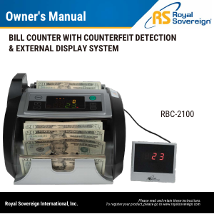 Manual de uso Royal Sovereign RBC-2100 Contadora de billetes