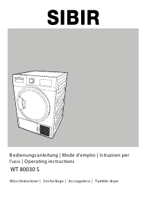 Manual SIBIR WT 80030 S Dryer