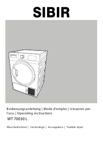 Manual SIBIR WT 70030 L Dryer