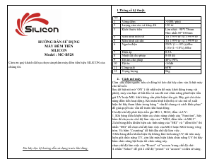 Hướng dẫn sử dụng Silicon MC-B528 Máy đếm tiền
