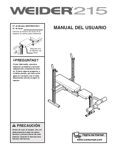Manual de uso Weider 215 Máquina de ejercicios