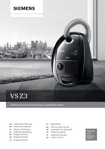 Käyttöohje Siemens VSZ3GP1267 Pölynimuri