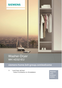 Mode d’emploi Siemens WK14D321EU Lave-linge séchant