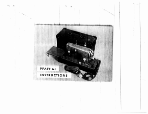 Manual Pfaff 63 Sewing Machine