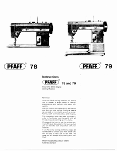 Manual Pfaff 78 Sewing Machine
