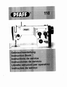 Manuale Pfaff 118 Macchina per cucire