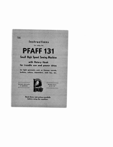 Manual Pfaff 131 Sewing Machine