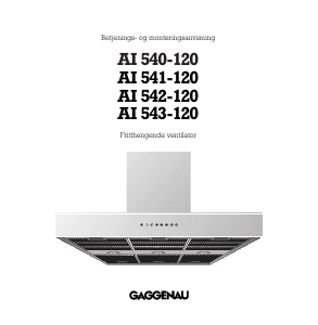 Bruksanvisning Gaggenau AI540121 Kjøkkenvifte