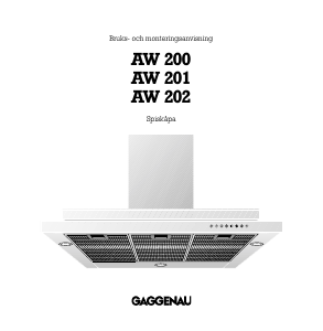 Bruksanvisning Gaggenau AW200191 Köksfläkt