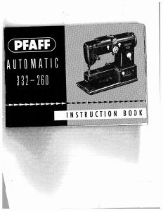 Manual Pfaff 332 Sewing Machine