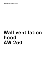 Manual Gaggenau AW250190 Cooker Hood