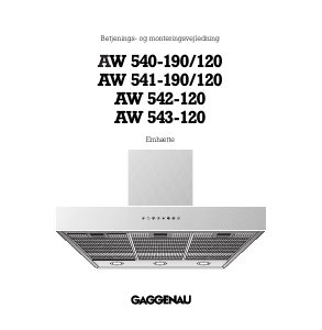 Brugsanvisning Gaggenau AW542190 Emhætte