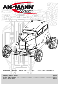 Handleiding Ansmann Electric Hot Rod BL Radiobestuurbare auto