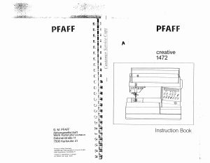 Handleiding Pfaff creative 1472 Naaimachine