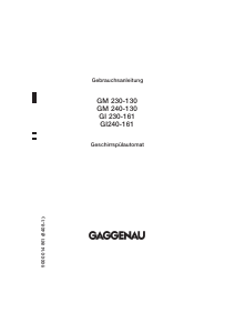 Bedienungsanleitung Gaggenau GM 240-130 Geschirrspüler