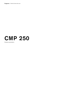 Manual de uso Gaggenau CMP250130 Máquina de café espresso
