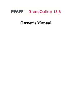Manual Pfaff GrandQuilter 18.8 Sewing Machine