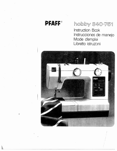 Mode d’emploi Pfaff hobby 340 Machine à coudre