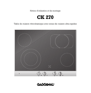 Mode d’emploi Gaggenau CK270104 Table de cuisson