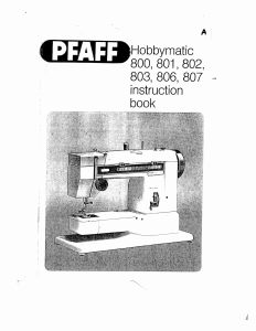 Manual Pfaff hobbymatic 807 Sewing Machine